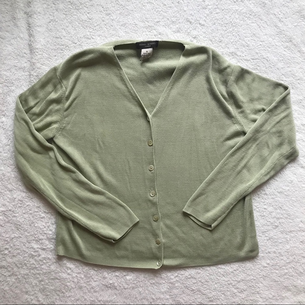 green cardigan